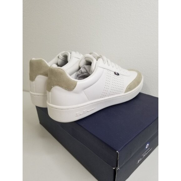 Ben Sherman Men's‎ Glasgow Low Casual Sneakers in White/Beige - Size US 8 - Picture 5 of 12